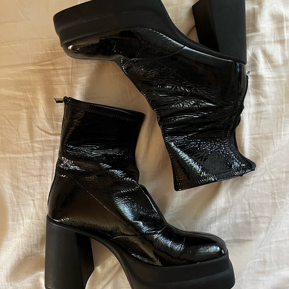 Free People patent leather boots